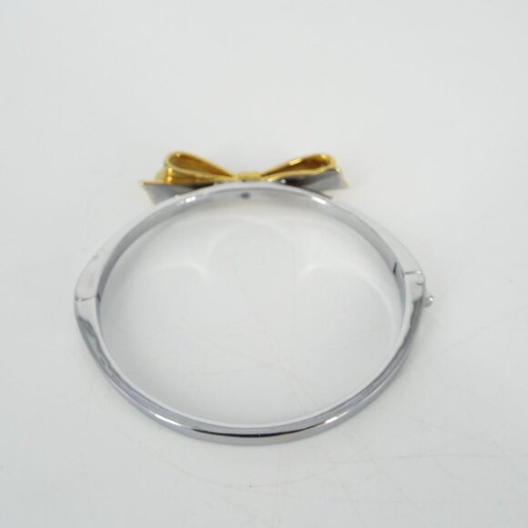Kate Spade Silver and Gold Tone Bow Bangle Bracelet - Picture 4 of 7